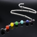 Colorful Beads Pendant Necklace Chain Sweater Chain Clavicle Woman Reiki