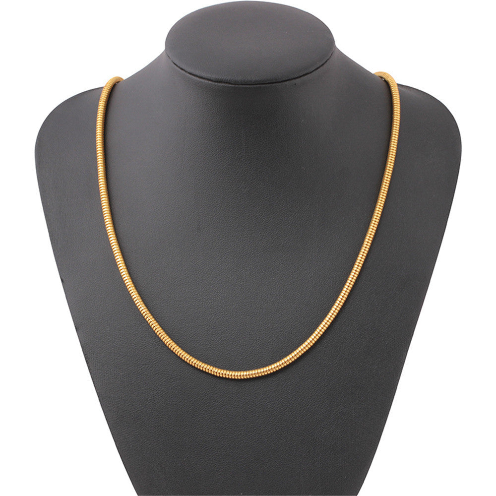 Fashion Snake Bone Style Chain Hip-hop Copper Chain Jewellery Golden Long Chain